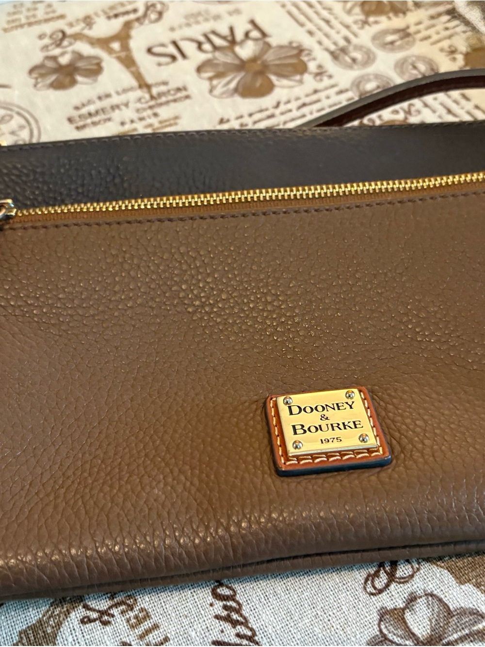Dooney & Bourke Pebble Leather Brown and Black Crossbody Bag - Picture 12 of 15